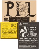 PUBLIC IMAGE LIMITED JOHNNY ROTTEN FOUR CALIFORNIA CONCERT HANDBILLS.