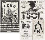 BAD BRAINS, FLIPPER, MINOR THREAT, THE LEWD SAN FRANCISCO PUNK CONCERT FLYERS.