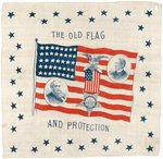 HARRISON & MORTON "THE OLD FLAG AND PROTECTION" 1888 JUGATE BANDANA.