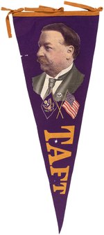 SCARCE "TAFT" VERTICAL FORMAT PORTRAIT PENNANT.