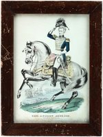 "GEN. ANDREW JACKSON THE HERO OF NEW ORLEANS" HAND COLORED EQUESTRIAN PRINT BY CURRIER.