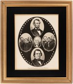 LINCOLN & JOHNSON "THE DEFENDERS OF OUR UNION" 1864 JUGATE POSTER WITH CIVIL WAR GENERALS.