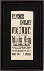 "HANCOCK ENGLISH AND VICTORY!" TORCHLIGHT PARADE HANDBILL.