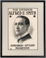 RARE "FOR GOVERNOR AL SMITH EXPERIENCED EFFICIENT PROGRESSIVE" POSTER.