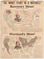 "THE WHOLE STORY IN A NUTSHELL" PRO HARRISON ANTI CLEVELAND 1892 BROADSIDE.