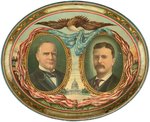 McKINLEY & ROOSEVELT HIGHLY GRAPHIC 1900 JUGATE SERVING TRAY.