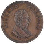 "MILLARD FILLMORE" COPPER HIGH RELIEF PORTRAIT MEDAL DeWITT 1856-3.