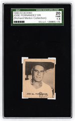 1949-50 ACEBO JOSE FERNANDEZ SR BLANK BACK VARIETY SGC 20 FAIR 1.5 (RICHARD MERKIN COLLECTION).