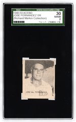 1949-50 ACEBO JOSE FERNANDEZ SR TEXT BACK VARIETY SGC 30 GOOD 2 (RICHARD MERKIN COLLECTION).