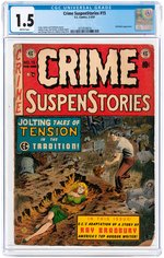 "CRIME SUSPENSTORIES" #15 FEBRUARY-MARCH 1953 CGC 1.5 FAIR/GOOD.