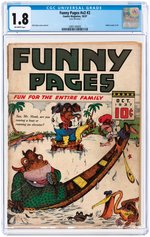 "FUNNY PAGES" #V2 #2 OCTOBER 1937 CGC 1.8 GOOD-.