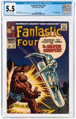 "FANTASTIC FOUR" #55 OCTOBER 1966 CGC 5.5 FINE- (THING VS. SILVER SURFER).