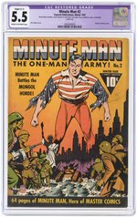 "MINUTE MAN" #2 WINTER 1942 CGC RESTORED 5.5 SLIGHT (C-1) FINE-.