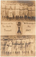 1907 WILLIAMSPORT, PENNSYLVANIA MILLIONAIRES BASEBALL TEAM REAL PHOTO POSTCARD.