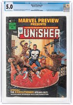 "MARVEL PREVIEW" #2 1975 CGC 5.0 VG/FINE (PUNISHER).