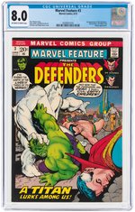 "MARVEL FEATURE" #3 JUNE 1972 CGC 8.0 VF (DEFENDERS).