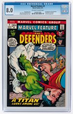 "MARVEL FEATURE" #3 JUNE 1972 CGC 8.0 VF (DEFENDERS).