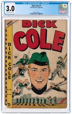 "DICK COLE" #1 DECEMBER 1948-JANUARY 1949 CGC 3.0 GOOD/VG.