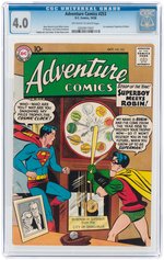 "ADVENTURE COMICS" #253 OCTOBER 1958 CGC 4.0 VG.