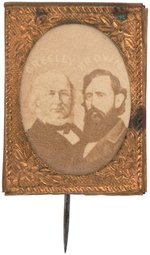 RARE GREELEY & BROWN 1872 GEM ALBUMEN JUGATE IN BRASS FRAME DeWITT 1872-34.