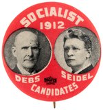 DEBS & SEIDEL "SOCIALIST CANDIDATES 1912" JUGATE BUTTON HAKE SOC-10.