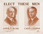 RARE McCALL & COOLIDGE "FOR LT. GOVERNOR" 1916 MASSACHUSETTS GUBERNATORIAL JUGATE POSTER.