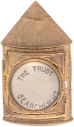 ROOSEVELT & FAIRBANKS RARE "TRUST SEARCHLIGHT" MECHANICAL JUGATE BADGE.