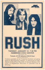 RUSH 1978 HAMMOND, INDIANA CONCERT POSTER.