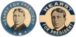 "HEART FOR PRESIDENT" PAIR OF SCARCE 1904 HOPEFUL BUTTONS.