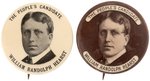 "THE PEOPLE'S CANDIDATE WILLIAM RANDOLPH HEARST" PAIR OF 1904 HOPEFUL BUTTONS.