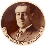 RARE "WOODROW WILSON" 2.25" SEPIA TONED REAL PHOTO BUTTON.