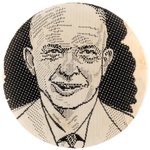 EISENHOWER & STEVENSON PAIR OF OVERSIZED CLOTH CLOTHING BUTTONS.