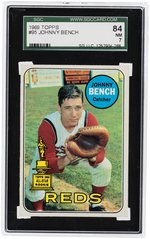 1969 TOPPS JOHNNY BENCH (HOF) #95 SGC 84 NM 7.