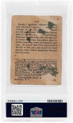 1915 CRACKER JACK GEORGE MORIARITY (MORIARTY) #114 PSA PR 1.