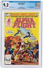 "ALPHA FLIGHT" #1 AUGUST 1983 CGC 9.2 NM- (FIRST PUCK & MARRINA).