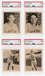 1939 PLAY BALL PSA BASEBALL CARD LOT WITH GRISSOM/HEVING/MAY/MUELLER.