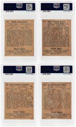 1940 PLAY BALL PSA BASEBALL CARD LOT WITH COSCARART/WYATT/HAMLIN/JURGES.