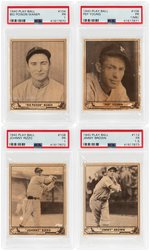 1940 PLAY BALL PSA BASEBALL CARD LOT WITH BIG POISON WANER (HOF) & YOUNG/RIZZO/BROWN.