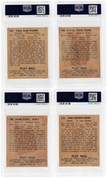 1940 PLAY BALL PSA BASEBALL CARD LOT WITH BIG POISON WANER (HOF) & YOUNG/RIZZO/BROWN.