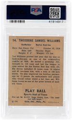 1941 PLAY BALL TED WILLIAMS (HOF) #14 PSA AUTHENTIC ALTERED.