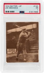 1934 BATTER-UP JOE MEDWICK (HOF) #145 PSA PR 1.