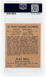 1941 PLAY BALL HANK GREENBERG (HOF) #18 PSA PR 1.