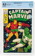 "CAPTAIN MARVEL" #14 JUNE 1969 CBCS 4.5 VG+.