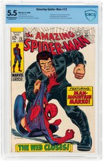 "AMAZING SPIDER-MAN" #73 JUNE 1969 CBCS 5.5 FINE- (FIRST MAN MOUNTAIN MARKO).