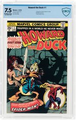 "HOWARD THE DUCK" #1 JANUARY 1976 CBCS 7.5 VF- (FIRST BEVERLY SWITZLER).