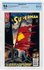 "SUPERMAN" #75 JANUARY 1993 CBCS 9.6 NM+ (DEATH OF SUPERMAN).