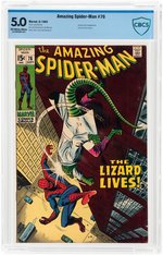 "AMAZING SPIDER-MAN" #76 SEPTEMBER 1969 CBCS 5.0 VG/FINE.