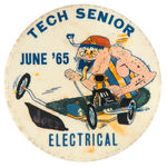 HIGH SCHOOL GRADUATION BUTTON FEATURING ED BIG DADDY ROTH WEIRD OHS CHARACTER.