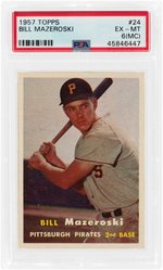 1957 TOPPS BILL MAZEROSKI (HOF) #24 ROOKIE CARD PSA EX-MT 6 (MC).