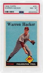 1958 TOPPS WARREN HACKER #251 PSA NM-MT 8.